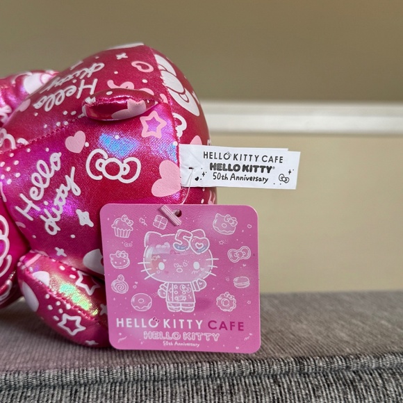 Hello Kitty Cafe 50th Anniversary Limited Edition Pink Plush NWT Sealed - Picture 6 of 7